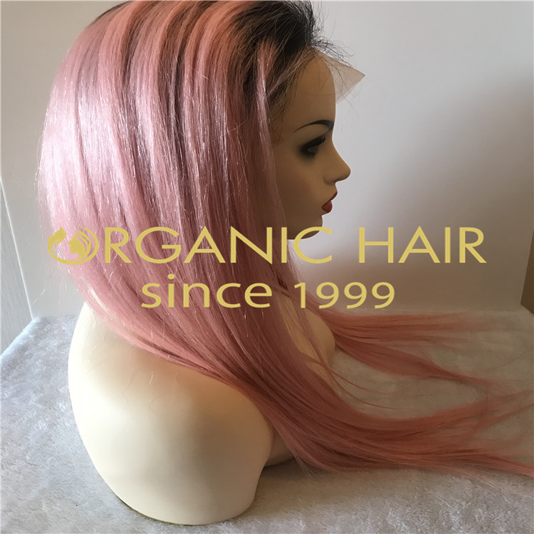 Baby pink full lace wig for women H85